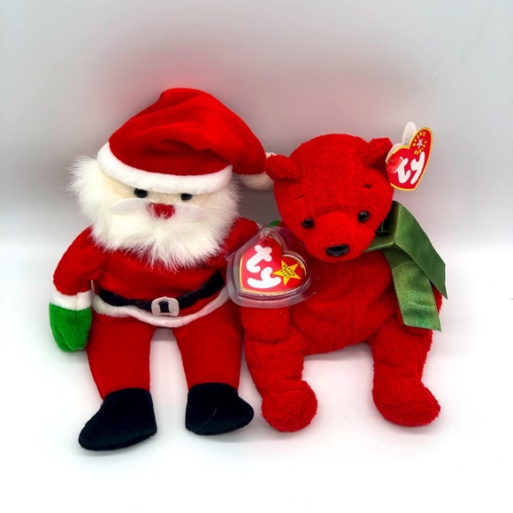 TY Beanie Babies Mistletoe The Bear & Santa Clause - Picture 3 of 4